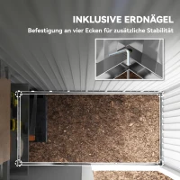 Outsunny Abri de jardin, abri extérieur en acier ondulé, design mural, étagères réglables, porte verrouillable, gris(m-4)