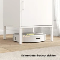 HOMCOM Nachttisch aus Stahl, Beistelltisch für verschiedene Zwecke, verstellbares Regal, für Schlafzimmer, Wohnzimmer, Weiß(m-7)