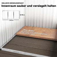 Outsunny Szopa ogrodowa, zewnętrzna szopa z blachy falistej, design ścian, regulowane półki, zamykane drzwi ciemnoszary(m-9)