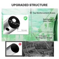 Outsunny 6 x 3(m) Polytunnel Greenhouse with Upgraded Structure, Mesh Door and Windows, 15 Plant Labels, Green(m-4)