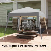 Outsunny Vervangingsdak Paviljoen, Vervangzeil voor 3 x 3 m Tuinpaviljoen, Gartentent dak Vervanging, UPF50+, Oxford-Stof, Lichtgrijs(m-9)