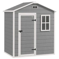 Outsunny Tool Shed 1.9 m² 182 x 121 x 200 cm Storage Shed with Gable Roof Floor Lockable Door(m-1)