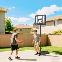 SPORTNOW Canestro Basket ad Altezza Regolabile con Base Riempibile, Canestro da Basket in Acciaio e PE, Nero(m-2)