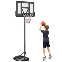 SPORTNOW Canestro Basket ad Altezza Regolabile con Base Riempibile, Canestro da Basket in Acciaio e PE, Nero(m-11)