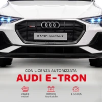 HOMCOM Auto Elettrica per Bambini 3-5 Anni, Macchina 12V con Telecomando e Luci Colorate, Velocità Fino a 8km/h, Bianco | Aosom Italy(m-4)