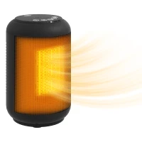 HOMCOM Heizgerät, 1500 W Heizlüfter mit 3 Modi, 24-Stunden-Timer, Kipp- und Überhitzungsschutz, 14 x 14 x 21,5 cm, Schwarz(m-11)