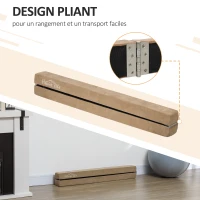 HOMCOM Poutre de gymnastique pliable 210 cm antidérapant, poutre gymnastique pour entraînement à l'équilibre, marron(m-5)