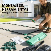 Outsunny Invernadero de Terraza Mini Invernadero 240x90x90 cm con Ventanas de Malla para Cultivar Verduras y Flores Verde(m-6)