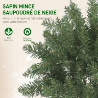 HOMCOM Sapin de Noël artificiel 150 cm, arbre de Noël fin avec 170 lumières, 635 pointes, support en métal pliable, vert(m-6)