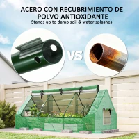 Outsunny Invernadero de Terraza Mini Invernadero 240x90x90 cm con Ventanas de Malla para Cultivar Verduras y Flores Verde(m-7)