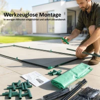 Outsunny Mini-Gewächshaus, wetterbeständig, aufrollbares Fenster, 240 cm x 90 cm x 90 cm, Grün(m-6)