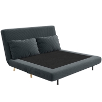 HOMCOM Canapé-lit, lit d'appoint, dossier réglable en 3 positions, effet velours côtelé, jusqu'à 120 kg, 141 x 90 x 81 cm, gris foncé