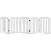 PawHut Freestanding Dog Gate with Support Feet, for Doorframes, Hallways, Stairs, 258 x 30 x 61 cm, White