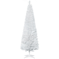 HOMCOM Albero di Natale 55cm x 55cm x 180cm Bianco