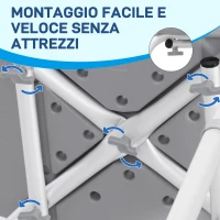 HOMCOM Sedia da Doccia per Bagno in Alluminio e Plastica Altezza Regolabile 8 Livelli 71-88cm Piedini Antiscivolo(m-7)