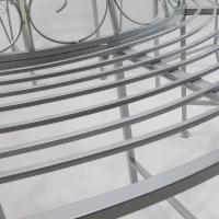 Outsunny Outdoor Round Tree Bench, Garden Metal Frame Garden Seat, Diameter 160cm Height 90cm, Silver(m-7)