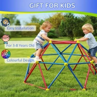 Outsunny 6 FT Toddler Outdoor Climbing Frame, with Rust and UV-Resistant Steel, for 1-4 Kids Ages 3-8 Years - Multicoloured(m-7)