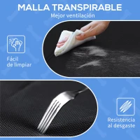 PawHut Cama Elevada para Perros Refrescante y Transpirable 91x69x29 cm Malla de Textilene Reposacabezas Inclinado Negro(m-5)