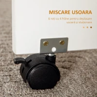 Homcom Masa Rabatabila – 6 Persoane, 2 Sertare & Raft Posterior(m-7)