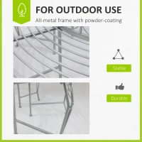 Outsunny Outdoor Round Tree Bench, Garden Metal Frame Garden Seat, Diameter 160cm Height 90cm, Silver(m-5)