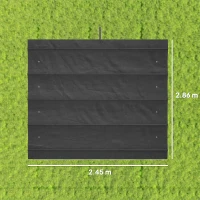 Outsunny Pergola Cover Roof, 2.86 x 2.45 m Retractable Sun Shade Top for 3 x 2m Pergola Frame, UV30+ Protected, Dark Grey(m-3)