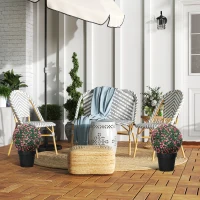 HOMCOM Set of Two Artificial Boxwood Balls Plants - Pink(m-9)