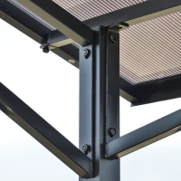 Outsunny 8ft x 5ft Outdoor BBQ Gazebo Tent with Protective Aluminium Steel Frame, 2 Shelves, Hardtop Roof, Canopy Ground Stakes for Safe Cooking(m-7)