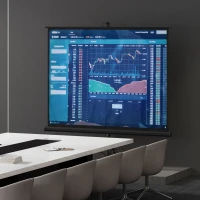 HOMCOM Écran de projection 100 pouces avec support trépied hauteur réglable, écran 4K HD 4:3, films en intérieur/à l'extérieur(m-10)