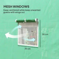 Outsunny 296 x 196cm Steel Frame Polytunnel Greenhouse - Green(m-6)
