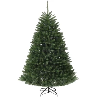 HOMCOM Albero di Natale Artificiale da 195 cm con 1838 Rami con Base in Acciaio per Interni, Verde(m-11)