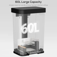 HOMCOM 60 L kosz na śmieci z pedałem, stalowy pojemnik z pokrywą z miękkim domykaniem, kolor srebrny(m-4)