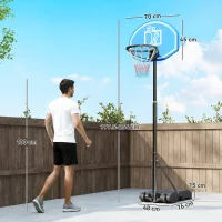HOMCOM Adjustable Basketball Hoop and Stand, with Wheels and Weight Base, Blue(m-3)