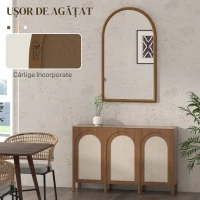 Homcom Oglinda Perete Arcuita – 110×65 cm, Finisaj Maro inchis(m-4)