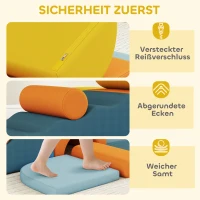 AIYAPLAY 9-teiliges Soft-Baustein-Set, weiche Blöcke zum Bauen und Spielen, Indoor-Spielset für Kleinkinder, Schaumstoff, Bunt(m-6)