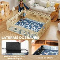 AIYAPLAY Tapete de Brincar Dobrável Acolchoado para Bebé 202x180,5x1 cm Laterais Dobráveis Tapete de Atividades Bebé XPE Impermeável Multicor(m-4)