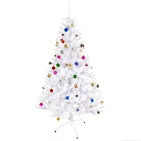 HOMCOM Albero di Natale Bianco 150cm con Addobbi e 680 Rami, Albero di Natale Innevato Artificiale in PVC(m-11)