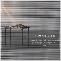 Outsunny 8ft x 5ft Outdoor BBQ Gazebo Tent with Protective Aluminium Steel Frame, 2 Shelves, Hardtop Roof, Canopy Ground Stakes for Safe Cooking(m-4)