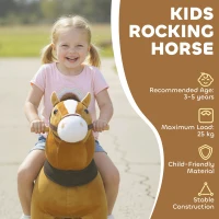 AIYAPLAY Ride On Horse, Plush Walking Horse Toy with Wheels and Saddle for Ages 3-5 Years Old, Brown(m-4)