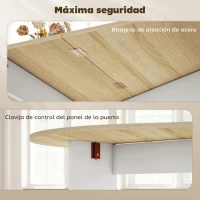 HOMCOM Mesa de Cocina Plegable con Alas Abatibles Mesa de Cocina Plegable de Forma Ovalada Estilo Moderno 163x80x75 cm Natural(m-7)