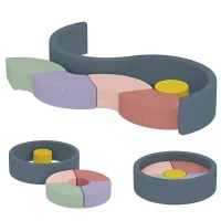 AIYAPLAY 7-teiliges Weichbauklötze-Set für Kleinkinder, Schaumstoff, waschbarer Cordbezug, verschiedene Formen, Bunt(m-10)