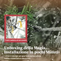 HOMCOM Albero di Natale Innevato Alto 180 cm con Rami Realistici e Base in Metallo Pieghevole(m-6)