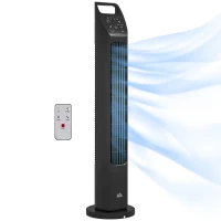 HOMCOM Wentylator stojący, wieżowy, klimatyzacja, 3 tryby, obrotowy, timer, Czarny(m-11)