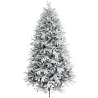 HOMCOM Albero di Natale Innevato 182.88cm con 2531 Rami Alto e Stretto con Base Pieghevole, Verde(m-11)