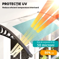 Outsunny Copertina Curbata cu suruburi si Buloane Incluse, Panouri din Policarbonat PP pentru Exterior(m-4)