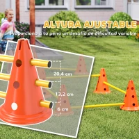 PawHut Juego de Agilidad para Perros Vallas de Obstáculos de Entrenamiento de Coordinación 8 Conos 8 Barras Bolsa(m-6)