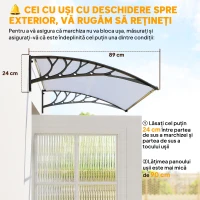 Outsunny Copertina Curbata cu suruburi si Buloane Incluse, Panouri din Policarbonat PP pentru Exterior(m-7)