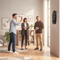 HOMCOM Cible Jeu de flechettes électronique Professionnel 27 jeux 243 variations - Fléchettes pour 1 à 16 joueurs, 6 fléchettes et 24 pointes souples, convient pour les fêtes et les soirées de jeu(m-8)