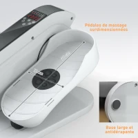 SPORTNOW Elliptique de bureau, vélo elliptique électrique écran LCD, télécommande et 10 vitesses réglables, 45 x 42 x 27 cm blanc(m-7)