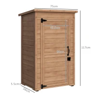 Outsunny Dulapior de Depozitare in Aer Liber, sopron Mic din Lemn pentru Gradina(m-3)