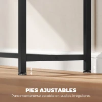 HOMCOM Consola Recibidor Estrecha con Superficie con Efecto Mármol Estante Abierto y Marco de Metal 100x30x81 cm Blanco(m-9)